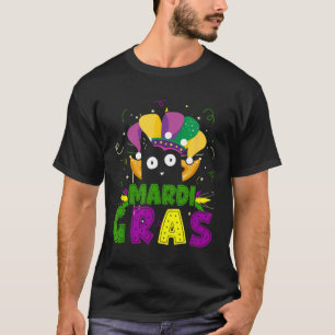 Mardi Gras Funny Black Cat Clown Cat Mardi T-Shirt