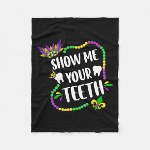 Mardi Gras Funny Dentist Kids B Fleecedecke