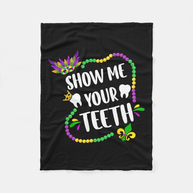 Mardi Gras Funny Dentist Kids B Fleecedecke (Vorderseite)