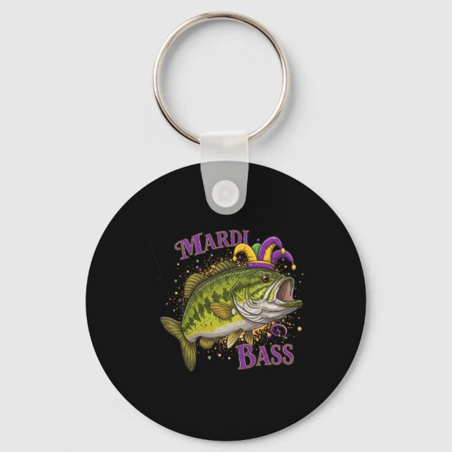 Mardi Gras - Funny Fishing Design Schlüsselanhänger (Vorderseite)