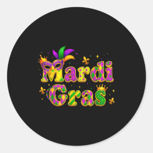 Mardi Gras für Frauen Kinder Jungen Mädchen Männer Runder Aufkleber