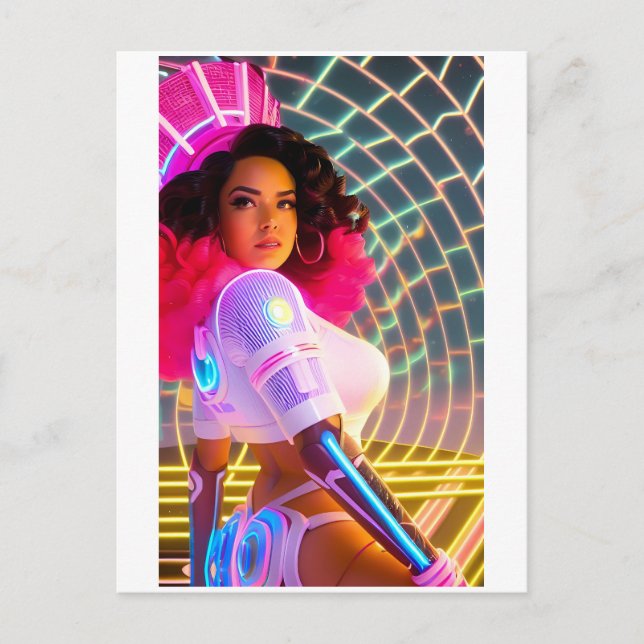 Mardi Gras Galaxy Queen Postkarte (Vorderseite)