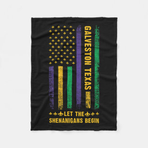 Mardi Gras Galveston Texas Fleur-de-lis American F Fleecedecke