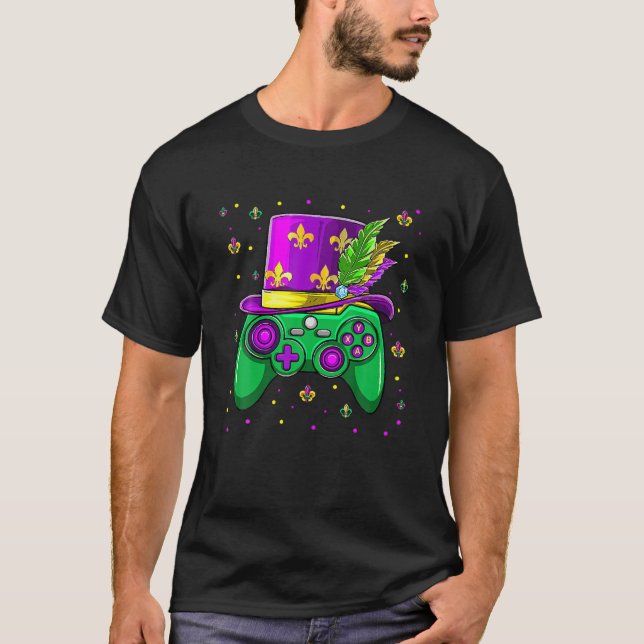 Mardi Gras Gamer Kleinkind Kids Gaming Boys Gesche T-Shirt (Vorderseite)