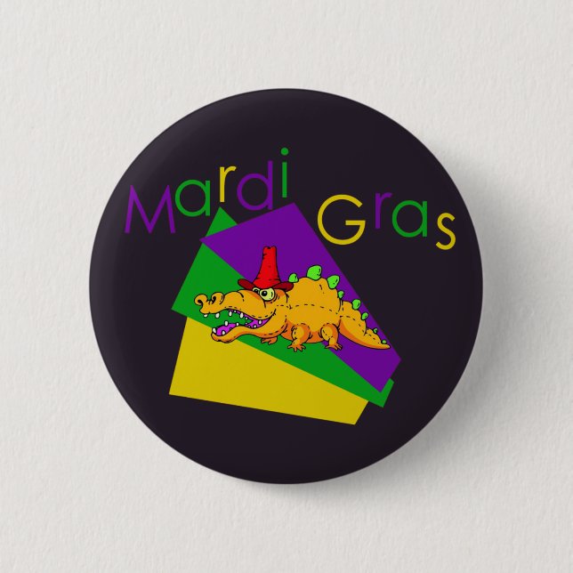 Mardi Gras Gator Button (Vorderseite)