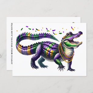 Mardi Gras Gator Einladung