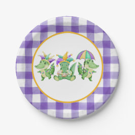 Mardi Gras Gator Party Paper Plate Pappteller