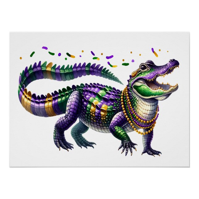 Mardi Gras Gator Poster (Vorderseite)