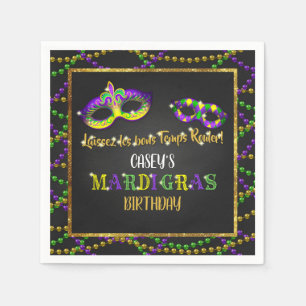 Mardi Gras Geburtstag Serviette