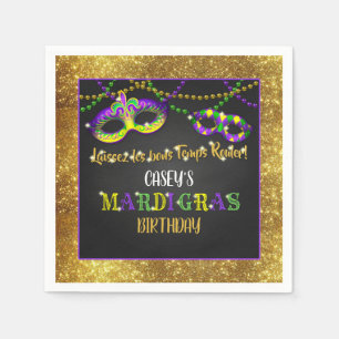 Mardi Gras Geburtstag Serviette
