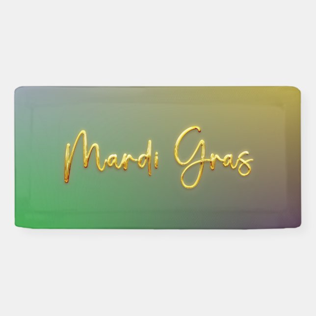 Mardi Gras Gelb, Lila, grün Banner (Horizontal)