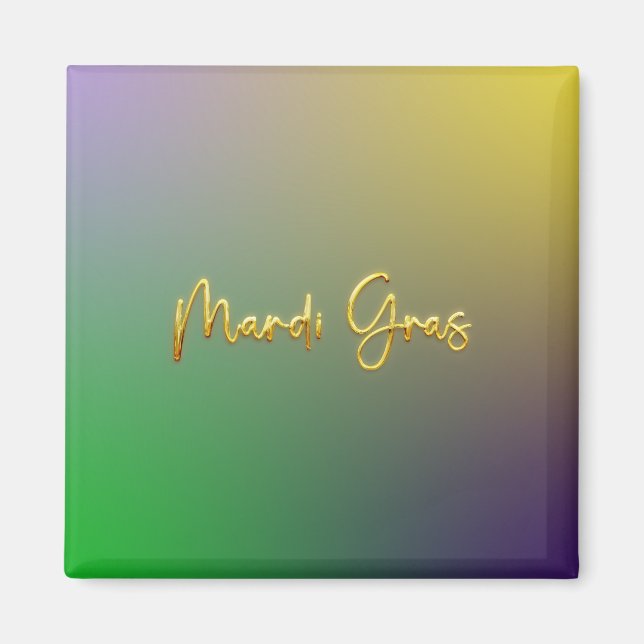 Mardi Gras Gelb, Lila, grün Magnet (Vorne)