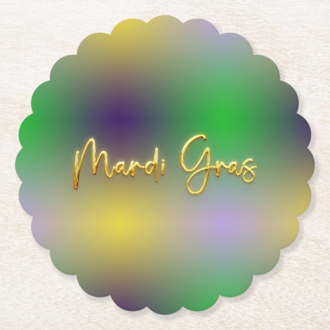 Mardi Gras Gelb, Lila, grün Untersetzer (Vorderseite)