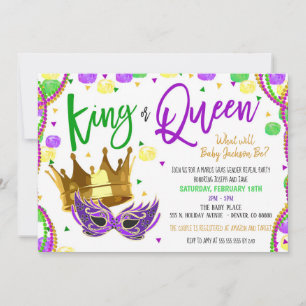 Mardi Gras Gender Reveal Einladung