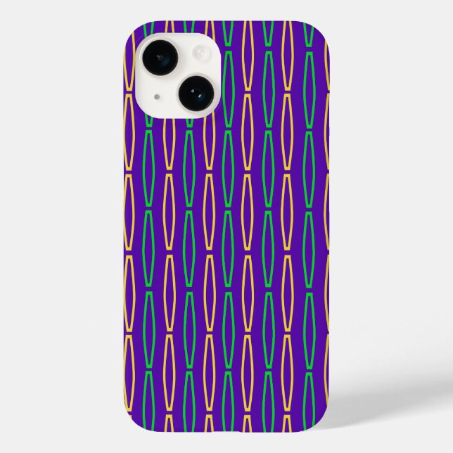 Mardi Gras Geometric Repeat Case-Mate iPhone Hülle (Rückseite)