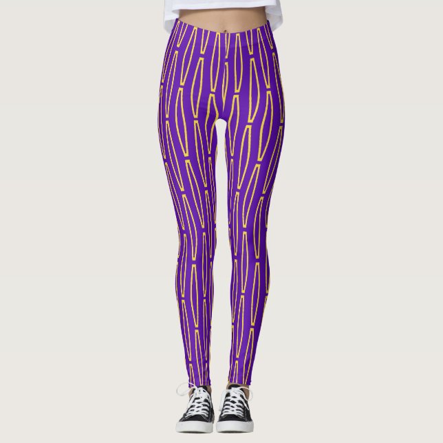 Mardi Gras Geometric Repeat Leggings (Vorderseite)