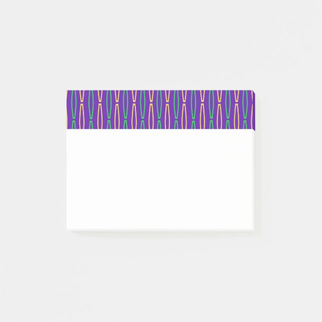 Mardi Gras Geometric Repeat Post-it Klebezettel (Vorderseite)