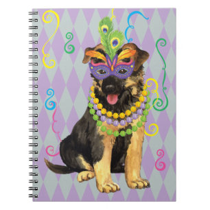 Mardi Gras German Shepherd Notizblock