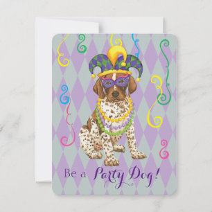 Mardi Gras German Shorthaired Pointer Einladung