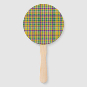 Mardi Gras Gingham gemustert Fächer
