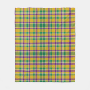 Mardi Gras Gingham gemustert Fleecedecke
