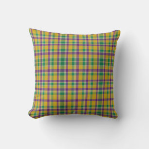 Mardi Gras Gingham gemustert Kissen