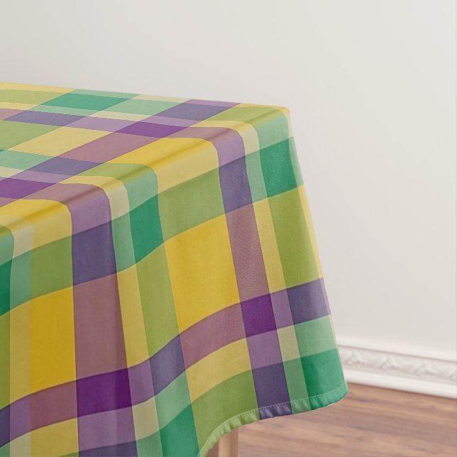 Mardi Gras Gingham gemustert Tischdecke (Beispiel)