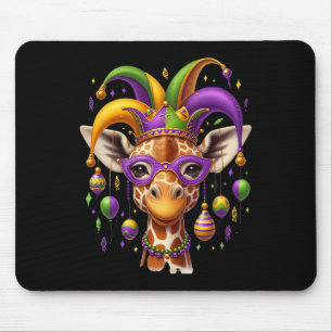 Mardi Gras Giraffe Mousepad