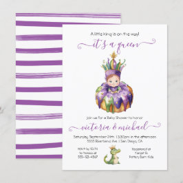 Mardi Gras Girl Baby Shower Einladung