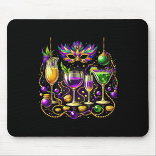Mardi Gras Glas Wein Trinkteam Wein Festival Mousepad