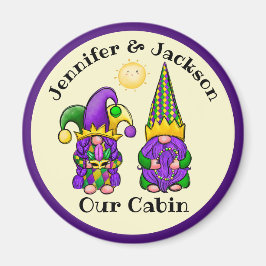 Mardi Gras Gnome Couple Cruise Door Marker Magnet