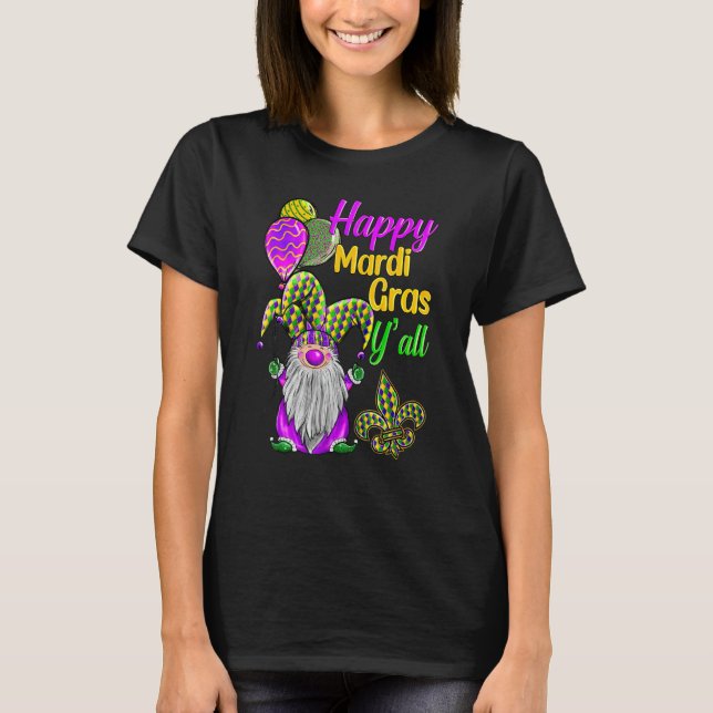 Mardi Gras Gnomes Fleur De Lis Costume Carnaval Pa T-Shirt (Vorderseite)