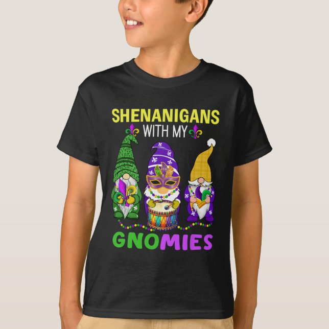 Mardi Gras Gnomes Leopard Frische Pasta machen T-Shirt (Vorderseite)