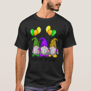 Mardi Gras Gnomes Nurse Squad Liebe Mardi Gras Gno T-Shirt