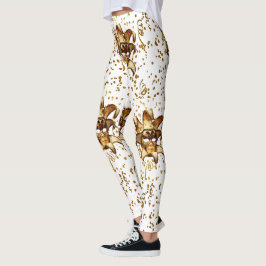 Mardi Gras Goldmaske und Confetti Leggings