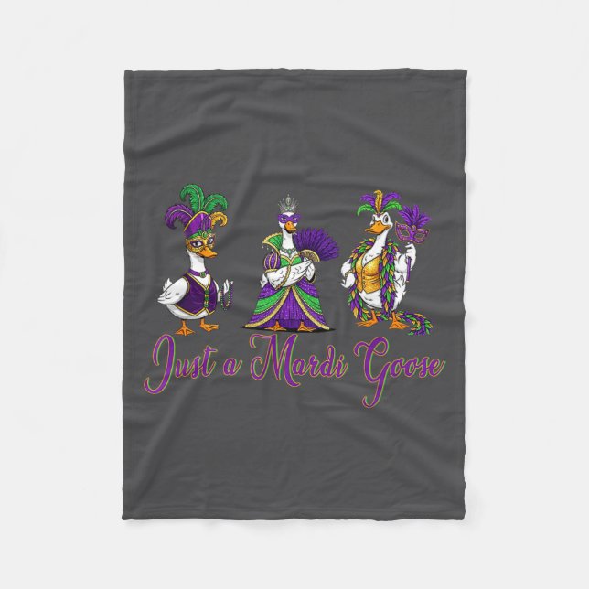 Mardi Gras Goose 2026 Gift Funny Tee Men, Women  Fleecedecke (Vorderseite)