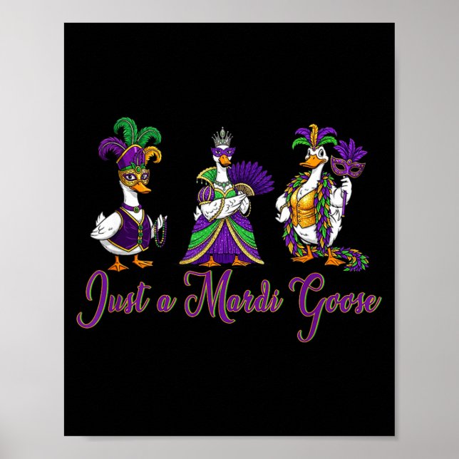 Mardi Gras Goose 2026 Gift Funny Tee Men, Women  Poster (Vorne)