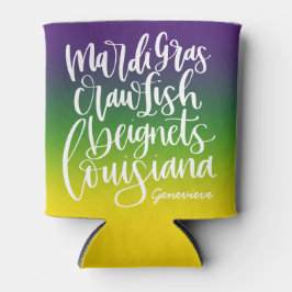 Mardi Gras Gradient Typografie Tourismus Monogram Dosenkühler
