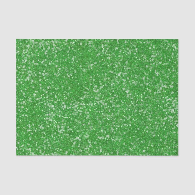 Mardi Gras Green Solid Color Imitats Glitzer Bling Seidenpapier (Vorderseite)