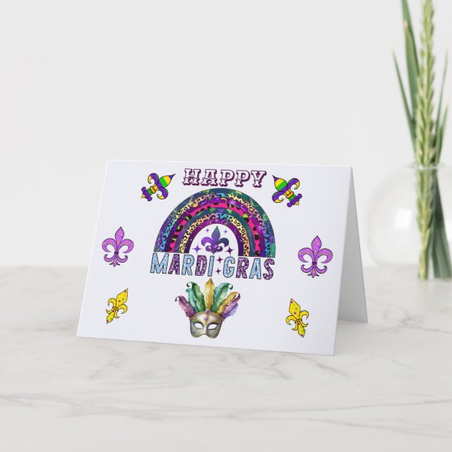 Mardi Gras Greeting Card Dankeskarte (Vorderseite)