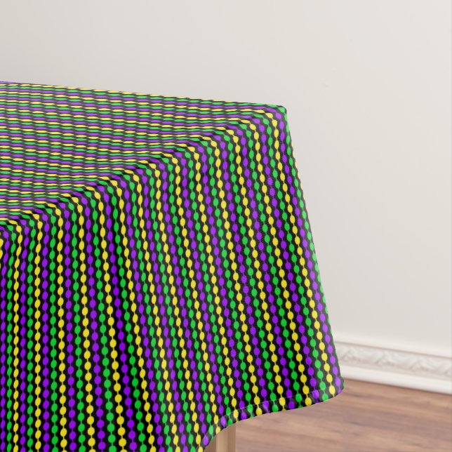 Mardi Gras grün, gelb, Lila Beads auf schwarz Tischdecke (Beispiel)