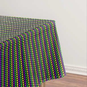 Mardi Gras Grün, Gelb, Lila Perlen auf Schwarz Tischdecke