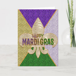 Mardi Gras Grußkarte, Happy Mardi Gras Fleur Karte