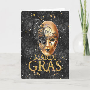 Mardi Gras Grußkarte, Mardi Gras Maske Karte
