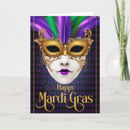 Mardi Gras Grußkarte, Mardi Gras Maskenkarte Karte