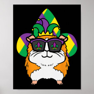 Mardi Gras Guinea Schweine Karneval Jungen Mädchen Poster