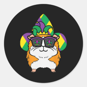 Mardi Gras Guinea Schweine Karneval Jungen Mädchen Runder Aufkleber