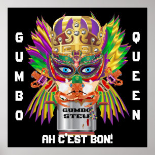 Mardi Gras Gumbo Queen View Tips bitte Poster