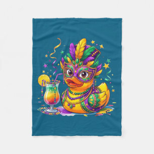 Mardi Gras Gummienten Kostüm Fleecedecke
