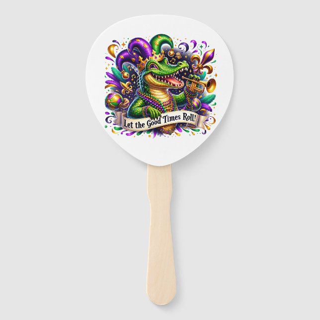 Mardi Gras Handfächer (Vorderseite)